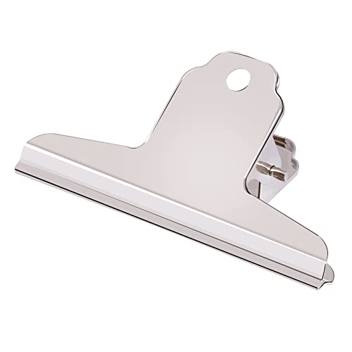 GUOKOFF 12 Stück Bulldogge Clip Große, 145mm Metall Scharnier Clips, Silber Edelstahl Papierbinder, Bulldog Binder Clips Büroklammern für für Bilder, Fotos, Küche und Büro von GUOKOFF