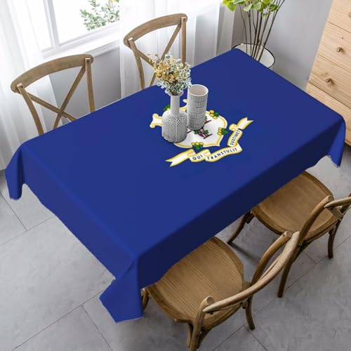 GUOLGP Connecticut Multifunktions-Tischdecke mit Staatsflaggen-Druck, rechteckig, wasserdicht, für Küche, Esszimmer, 89 x 140 cm von GUOLGP
