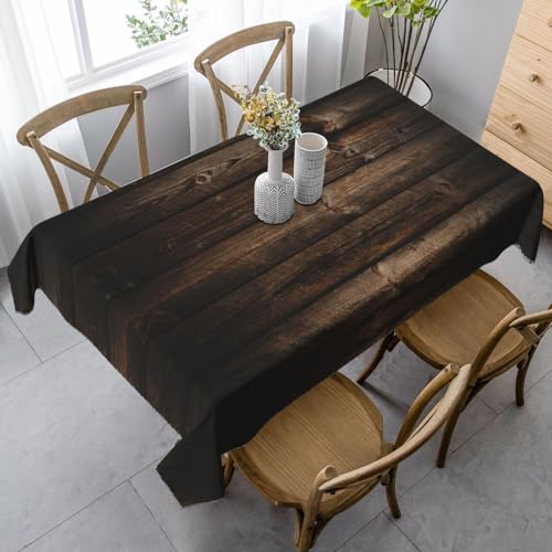 GUOLGP Mehrzweck-Tischdecke mit Holzdruck, rechteckig, wasserdicht, für Küche, Esszimmer, 89 x 140 cm, Braun von GUOLGP