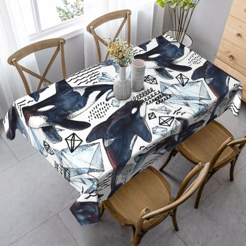 GUOLGP Multifunktionale Tischdecke, Motiv: Killerwal, 89 x 140 cm, rechteckig, wasserdicht, für Küche, Esszimmer von GUOLGP