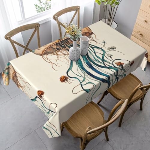 GUOLGP Multifunktionale Tischdecke mit Quallenmuster, 89 x 140 cm, rechteckig, wasserdicht, für Küche, Esszimmer von GUOLGP