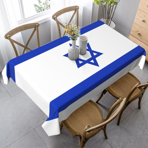 GUOLGP Multifunktionale Tischdecke mit israelischer Flagge, 89 x 140 cm, rechteckig, wasserdicht, für Küche, Esszimmer von GUOLGP