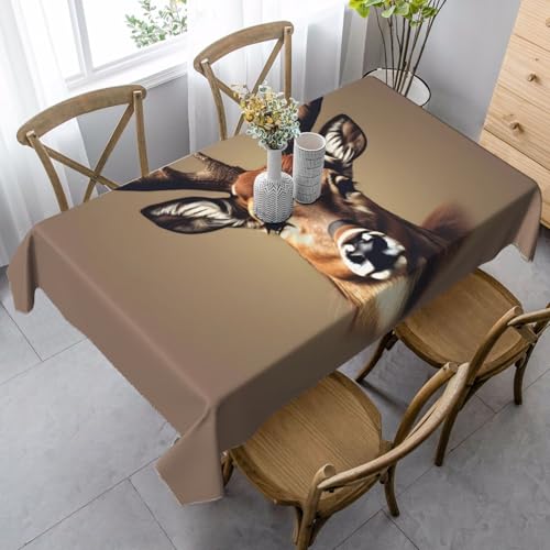 GUOLGP Multifunktionaler Hirschkopf-Druck, rechteckig, wasserdicht, für Küche, Esszimmer, 89 x 140 cm von GUOLGP