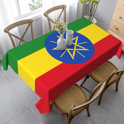 GUOLGP Multifunktionstischdecke mit Äthiopien-Motiv, rechteckig, wasserdicht, für Küche, Esszimmer, 89 x 140 cm von GUOLGP