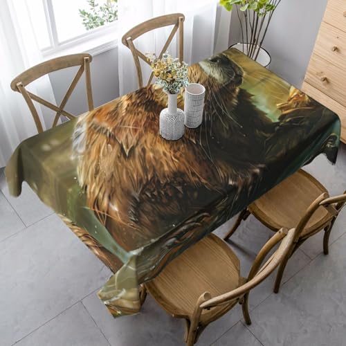 GUOLGP Multifunktionstischdecke mit Biberdruck, rechteckig, wasserdicht, für Küche, Esszimmer, 89 x 140 cm von GUOLGP