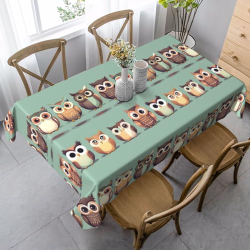 GUOLGP Multifunktionstischdecke mit Cartoon-Eulen, rechteckig, wasserdicht, für Küche, Esszimmer, 89 x 140 cm von GUOLGP