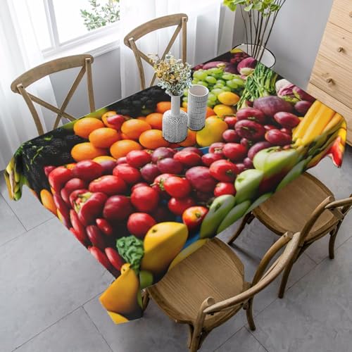 GUOLGP Multifunktionstischdecke mit Gemüse- und Obstdruck, rechteckig, wasserdicht, für Küche, Esszimmer, 89 x 140 cm von GUOLGP