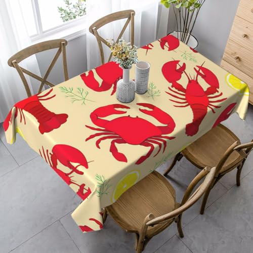 GUOLGP Multifunktionstischdecke mit Hummer- und Krabbenmuster, rechteckig, wasserdicht, für Küche, Esszimmer, 89 x 140 cm von GUOLGP