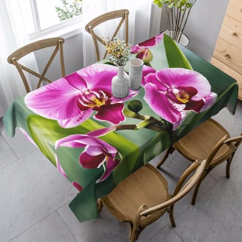 GUOLGP Multifunktionstischdecke mit Orchideen-Druck, 89 x 140 cm, rechteckig, wasserdicht, für Küche, Esszimmer von GUOLGP