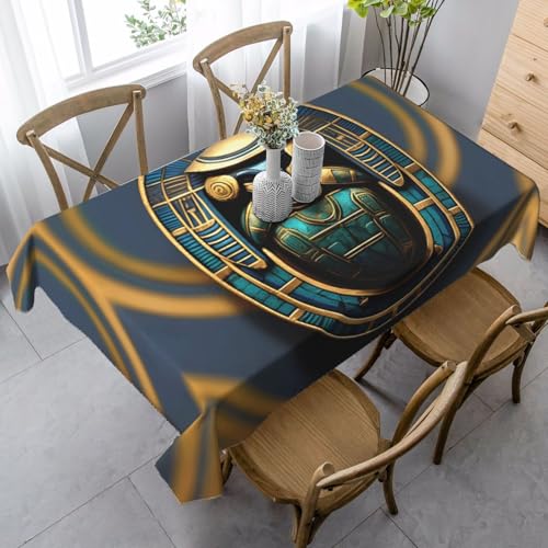 GUOLGP Multifunktionstischdecke mit ägyptischem Skarabäus-Druck, rechteckig, wasserdicht, für Küche, Esszimmer, 89 x 140 cm von GUOLGP