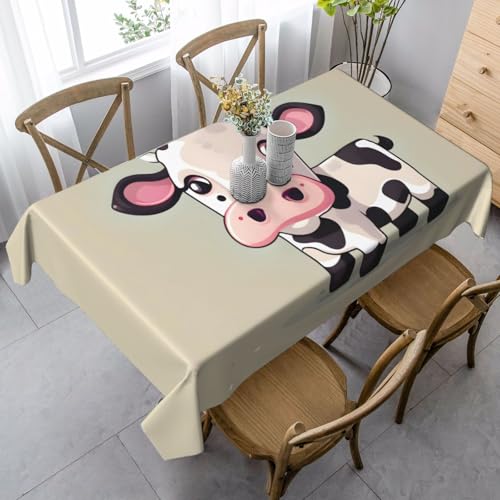 GUOLGP Multifunktionstischdecke mit niedlichem weißen Kuhdruck, rechteckig, wasserdicht, für Küche, Esszimmer, 89 x 140 cm von GUOLGP