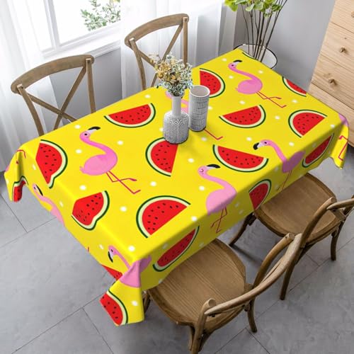 GUOLGP Multifunktionstischdecke mit rosa Flamingo- und Wassermelonen-Druck, rechteckig, wasserdicht, für Küche, Esszimmer, 89 x 140 cm GUOLGP Multifunktionstischdecke mit rosa Flamingo- und Wassermelonen-Druck, rechteckig, wasserdicht, für Küche, Esszimmer, 89 x 140 cm von GUOLGP