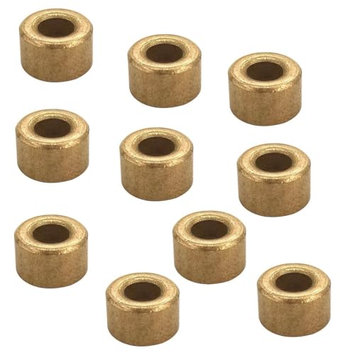 Lager, 10 Stück 4 x 8 x 5 mm Kupferlegierung, 4 mm Stiftwelle, elektrische Motorbuchse, kleines Messinglager, Mini-Öl-Sinterbronze-Buchse,Hohe Tragfähigkeit von GUOPIN