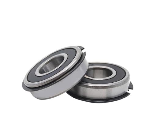 Lager, Bimetall-Dichtungsschild, Mikro-Rillenrillenlager, 2 Stück, Lager mit Flansch, Sprengringnut, 6200 N, 6201 N, 6202 N, 6203 N, 6204 N, 6205 N, 6206 N, 6207 N, 2RS ZZ,Hohe Tragfähigkeit(6207n,2R von GUOPIN