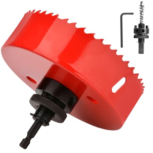 GUOQEE 83 mm Lochsäge mit Schnellwechseldorn, Lochbohrschneider, HSS BI-Metall für Holz, Sperrholz, PVC, Trockenbau und Blech von GUOQEE