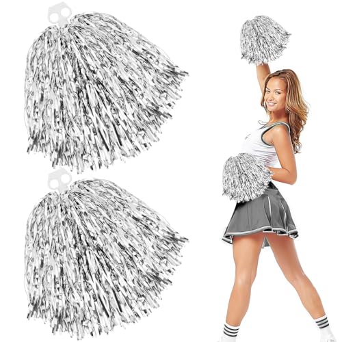 Cheerleader Pompons Mit Doppelloch Pompoms Cheerleading Cheerleader Pompons Handblumen Pompons Cheerleader Für Sportveranstaltungen Tanz Party Ballspiele Karnevalspartys Verwendet 2Stk Silber Cheerleader Pompons Mit Doppelloch Pompoms Cheerleading Cheerleader Pompons Handblumen Pompons Cheerleader Für Sportveranstaltungen Tanz Party Ballspiele Karnevalspartys Verwendet 2Stk Silber von GUOSIYAO