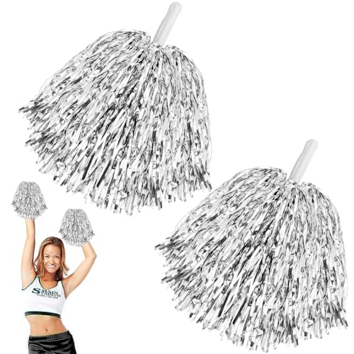 Cheerleader Pompons Mit Handle Pompoms Cheerleading Cheerleader Pompons Handblumen Pompons Cheerleader Für Sportveranstaltungen Tanz Party Ballspiele Karnevalspartys Verwendet 2Stk Silber Cheerleader Pompons Mit Handle Pompoms Cheerleading Cheerleader Pompons Handblumen Pompons Cheerleader Für Sportveranstaltungen Tanz Party Ballspiele Karnevalspartys Verwendet 2Stk Silber von GUOSIYAO