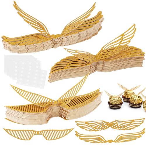Gold Glitter Flügel 150Stk Golden Snitch Wings Schokolade Deko Mit Klebepunkt Goldene Flügel Cupcake Topper Goldene Engelsflügel Für Bonbons Kuchen Cupcakes Party Mottoparty Gold Glitter Flügel 150Stk Golden Snitch Wings Schokolade Deko Mit Klebepunkt Goldene Flügel Cupcake Topper Goldene Engelsflügel Für Bonbons Kuchen Cupcakes Party Mottoparty von GUOSIYAO