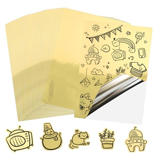 Stickerpapier Papier Zum Bedrucke 30Stk A4 Wasserdicht Bedruckbare Klebefolie holografische Gold Vinyl Sticker Papier Selbstklebend Für Laserdrucker Tintenstrahldrucker Schnell Trocknen 21x29,7cm Stickerpapier Papier Zum Bedrucke 30Stk A4 Wasserdicht Bedruckbare Klebefolie holografische Gold Vinyl Sticker Papier Selbstklebend Für Laserdrucker Tintenstrahldrucker Schnell Trocknen 21x29,7cm von GUOSIYAO