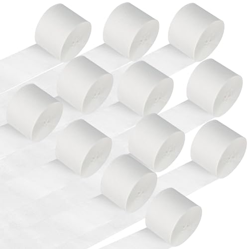 12 Rollen Krepppapier Weiß, 4.5cm x 25m Kreppbänder Weiß, Floristenkrepp Crepe Papier Basteln, Crepe Luftschlangen Streamer für Hochzeit, Geburtstag, Party Dekoration 12 Rollen Krepppapier Weiß, 4.5cm x 25m Kreppbänder Weiß, Floristenkrepp Crepe Papier Basteln, Crepe Luftschlangen Streamer für Hochzeit, Geburtstag, Party Dekoration von GUOYIHUA