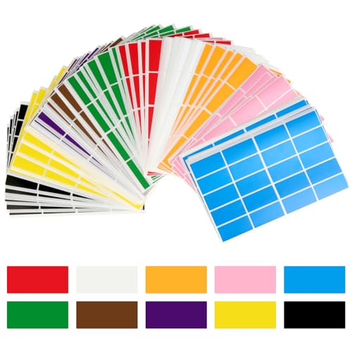 GUOYIHUA 1200 Stück Farbetiketten, 4 cm x 1,9 cm Rechtecke Etiketten Aufkleber, 10 Farben Etiketten Sticker, Selbstklebende Aufkleber zum Sortieren und Beschriften von Dokumenten von GUOYIHUA
