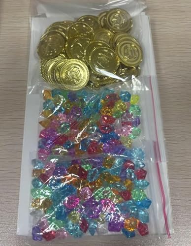 GUOYIHUA 250 Stück Piratenschatz Spielzeug Set, 50 Goldmünzen + 200 Edelsteine, Schatzsuche, Piraten Schatz für Mitgebsel, Mitbringsel, Piraten Deko Kindergeburtstag, Piratenparty Kindergeburtstag GUOYIHUA 250 Stück Piratenschatz Spielzeug Set, 50 Goldmünzen + 200 Edelsteine, Schatzsuche, Piraten Schatz für Mitgebsel, Mitbringsel, Piraten Deko Kindergeburtstag, Piratenparty Kindergeburtstag von GUOYIHUA