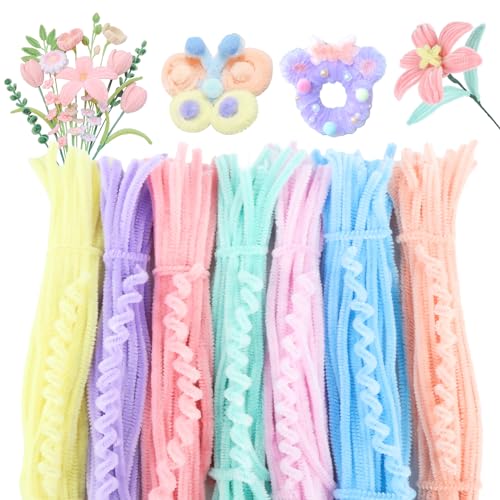 GUOYIHUA 400 Stück Pfeifenreiniger, Macaron Farbe Pfeifenputzer zum Basteln, Biegsame Plüsch Pfeifenputzer, Chenilledraht für DIY Projekte, Kreative Kunst, Herstellung von Dekorationen von GUOYIHUA