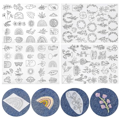 GUOYOU 100 Stickvorlagen, Selbstklebend Stickvlies Wasserlöslich mit Blumenmustern, Stabilisatoren Stickvlies Wasserlöslich zum Handnähen, für DIY Projekte, Kleidung & Taschen Personalisieren GUOYOU 100 Stickvorlagen, Selbstklebend Stickvlies Wasserlöslich mit Blumenmustern, Stabilisatoren Stickvlies Wasserlöslich zum Handnähen, für DIY Projekte, Kleidung & Taschen Personalisieren von GUOYOU