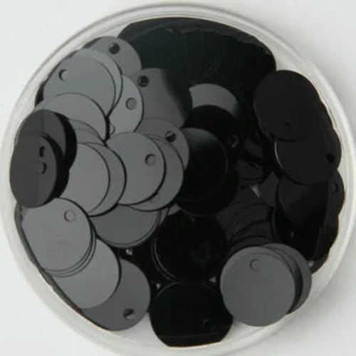 1000 Teile/los 12mm Große Runde Pailletten Flache Runde Nähen Verschönerung DIY Mit Seite Loch Handwerk Zubehör Schwarz Konfetti von GUOZHAN