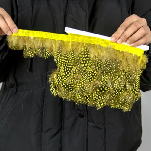GUOZHAN 10 Meter Perlhuhn-Fasanenfederbesatzband für Hühnerfedern auf Bandbesatz, Kleid, Kostümzubehör, Basteln, Dekorativ GUOZHAN 10 Meter Perlhuhn-Fasanenfederbesatzband für Hühnerfedern auf Bandbesatz, Kleid, Kostümzubehör, Basteln, Dekorativ von GUOZHAN