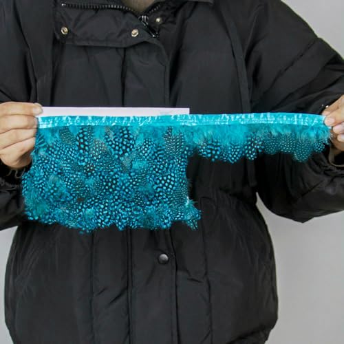 GUOZHAN 10 Meter Perlhuhn-Fasanenfederbesatzband für Hühnerfedern auf Bandbesatz, Kleid, Kostümzubehör, Basteln, Dekorativ GUOZHAN 10 Meter Perlhuhn-Fasanenfederbesatzband für Hühnerfedern auf Bandbesatz, Kleid, Kostümzubehör, Basteln, Dekorativ von GUOZHAN