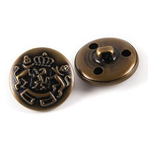 GUOZHAN 10 Teile/los 15/20/25mm Metall Vintage Mantel Anzug Uniform Taste Retro Kupfer Tasten Runde Schaft Taste DIY Nähen Ornamente von GUOZHAN