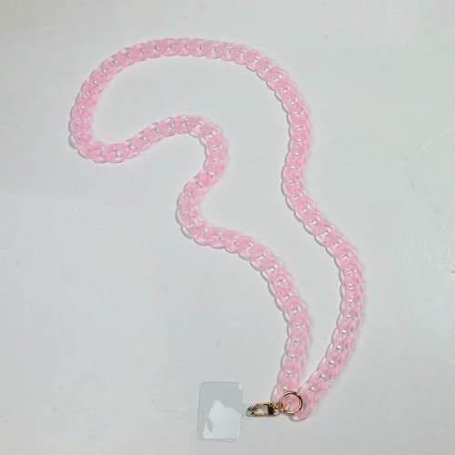 GUOZHAN 120 cm Bevel Matte Acryl Link Kette Handy Lanyard Neue Bunte Handy Fällen Strap Halskette Zubehör Frauen Schmuck von GUOZHAN