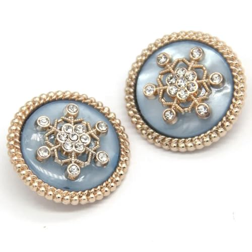 GUOZHAN Elegante Mantel Schnee Metall Nähknöpfe Für Kleidung Weiß Rosa Blau Frauen Jacke Strass Handgemachte Dekorationen von GUOZHAN