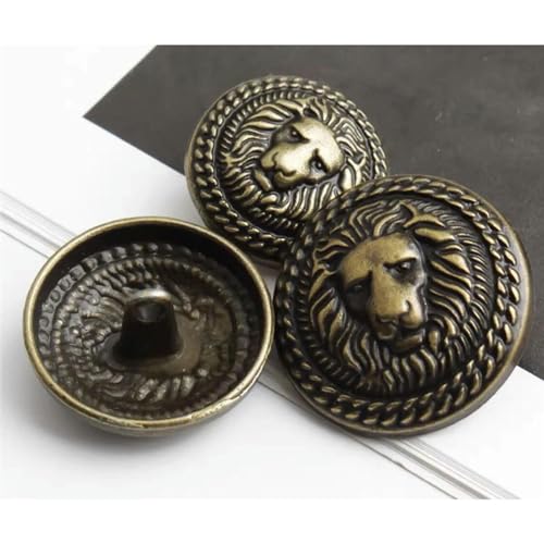 GUOZHAN Metallknöpfe im Vintage-Stil mit Löwenkopf-Ziegen-Design, für Hemden, Nähzubehör, Knöpfe für Kleidung, Mode, 10 Stück, 15/20/25 mm von GUOZHAN