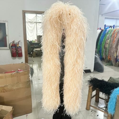 GUOZHAN Retro-Bunte 1 Meter Straußenfederboa-Besätze, Flauschige weiße Straußenfedern für Brautkleider, Dekoration, Boa-Schal, 1–30-lagig GUOZHAN Retro-Bunte 1 Meter Straußenfederboa-Besätze, Flauschige weiße Straußenfedern für Brautkleider, Dekoration, Boa-Schal, 1–30-lagig von GUOZHAN