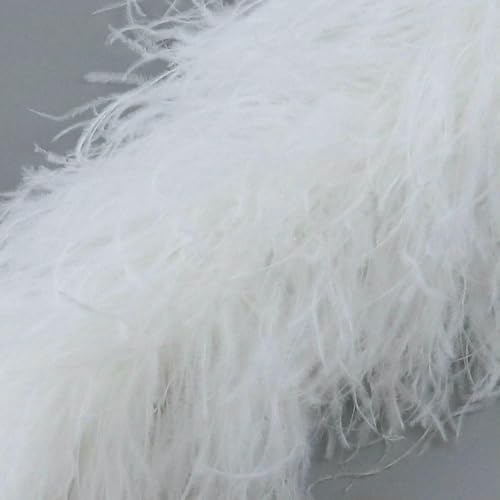 GUOZHAN Retro-Bunte 1 Meter Straußenfederboa-Besätze, Flauschige weiße Straußenfedern für Brautkleider, Dekoration, Boa-Schal, 1–30-lagig GUOZHAN Retro-Bunte 1 Meter Straußenfederboa-Besätze, Flauschige weiße Straußenfedern für Brautkleider, Dekoration, Boa-Schal, 1–30-lagig von GUOZHAN