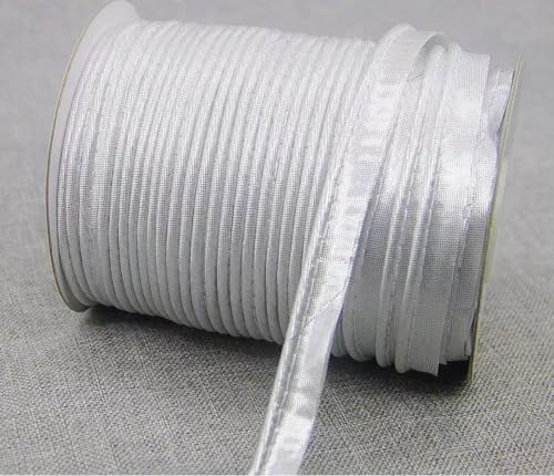 GUOZIF 1/2"(12mm) Polyester Satin Schrägband Paspelband mit Kordel DIY Patchwork Bastelbedarf Material Nähzubehör Home Text von GUOZIF