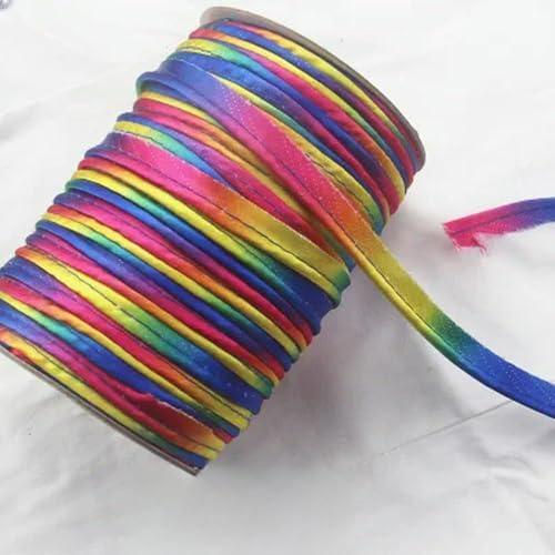 GUOZIF Buntes 10 mm Polyester-Schrägband mit Kordel-Paspelband zum Säumen, Basteln, handgefertigte Accessoires, Nähband GUOZIF Buntes 10 mm Polyester-Schrägband mit Kordel-Paspelband zum Säumen, Basteln, handgefertigte Accessoires, Nähband von GUOZIF