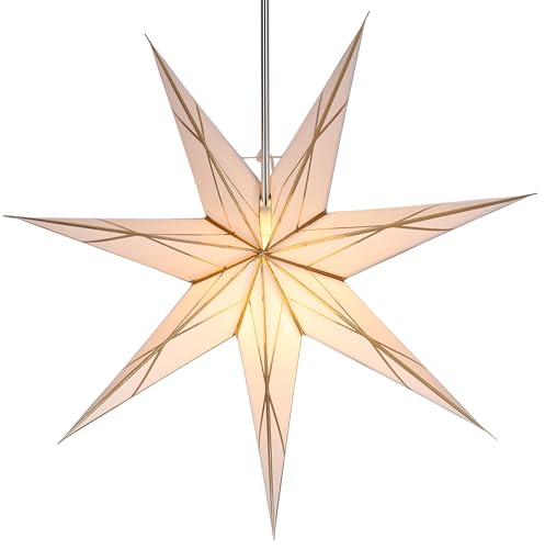 Faltbarer Advents Leucht Papierstern, Weihnachtsstern 60 cm - Cesena/Papiersterne - einfarbig von GURU SHOP