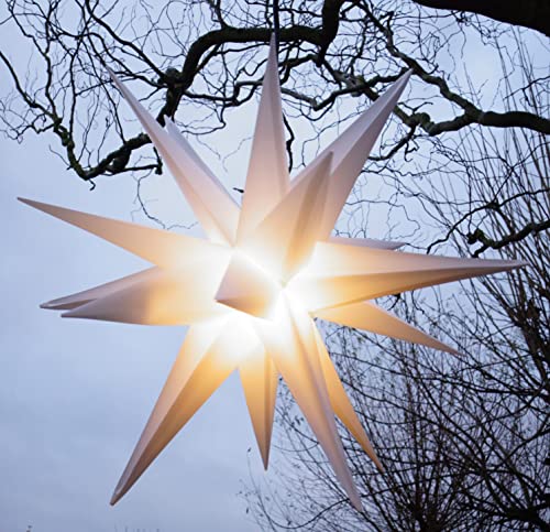 GURU SHOP 3D Außenstern Kaspar, Ø 55 cm, Weihnachtsstern, Faltstern mit 18 Spitzen, 4 m Außenleitung, LED Leuchtmittel - Ø 55 cm 230V E14 Weiß, Kunststoff, Weihnachtsstern, Adventsstern GURU SHOP 3D Außenstern Kaspar, Ø 55 cm, Weihnachtsstern, Faltstern mit 18 Spitzen, 4 m Außenleitung, LED Leuchtmittel - Ø 55 cm 230V E14 Weiß, Kunststoff, Weihnachtsstern, Adventsstern von GURU SHOP