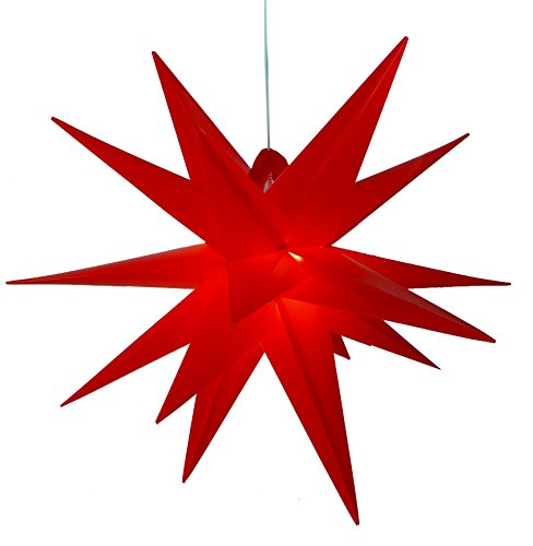 GURU SHOP 3D Außenstern Kaspar, Weihnachtsstern, Faltstern mit 18 Spitzen Incl. 7 m Kabel & LED Leuchtmittel - Ø 55 cm Trafo Rot, Kunststoff, Weihnachtsstern, Adventsstern GURU SHOP 3D Außenstern Kaspar, Weihnachtsstern, Faltstern mit 18 Spitzen Incl. 7 m Kabel & LED Leuchtmittel - Ø 55 cm Trafo Rot, Kunststoff, Weihnachtsstern, Adventsstern von GURU SHOP