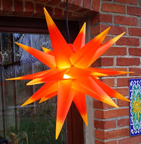GURU SHOP 3D Batterie Außenstern Kaspar, Weihnachtsstern, Faltstern mit 18 Spitzen Incl. 7 m Kabel & LED Leuchtmittel - Ø 55 cm 4xAA Rot/gelb, Kunststoff, Weihnachtsstern, Adventsstern GURU SHOP 3D Batterie Außenstern Kaspar, Weihnachtsstern, Faltstern mit 18 Spitzen Incl. 7 m Kabel & LED Leuchtmittel - Ø 55 cm 4xAA Rot/gelb, Kunststoff, Weihnachtsstern, Adventsstern von GURU SHOP