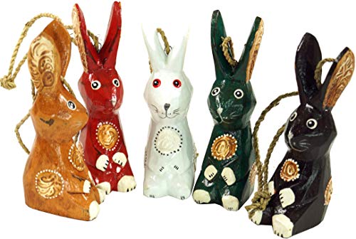 GURU SHOP 5er Set Anhänger, Kleine Holzfigur, Tierfigur Hase, Mehrfarbig, Suarholz, 12x3x5 cm, Tierfiguren GURU SHOP 5er Set Anhänger, Kleine Holzfigur, Tierfigur Hase, Mehrfarbig, Suarholz, 12x3x5 cm, Tierfiguren von GURU SHOP