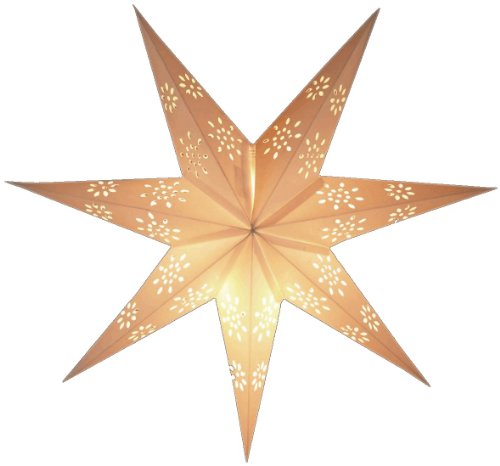 GURU SHOP Faltbarer Advents Leucht Papierstern, Weihnachtsstern 40 cm - Phoenix Naturweiß, Star Fensterdeko von GURU SHOP