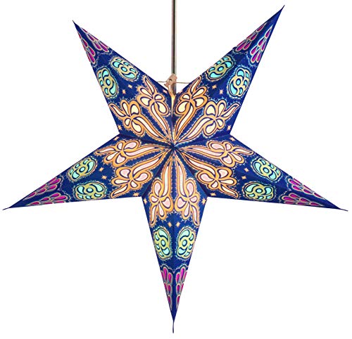 GURU SHOP Faltbarer Advents Leucht Papierstern, Weihnachtsstern 60 cm - Baldur, Star Fensterdeko von GURU SHOP