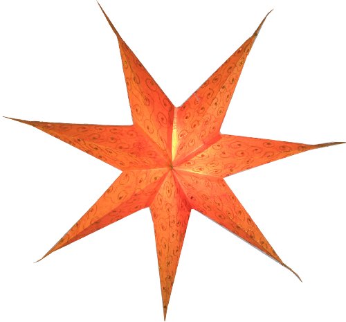 GURU SHOP Faltbarer Advents Leucht Papierstern, Weihnachtsstern 60 cm - Ikarus Orange, Star Fensterdeko von GURU SHOP