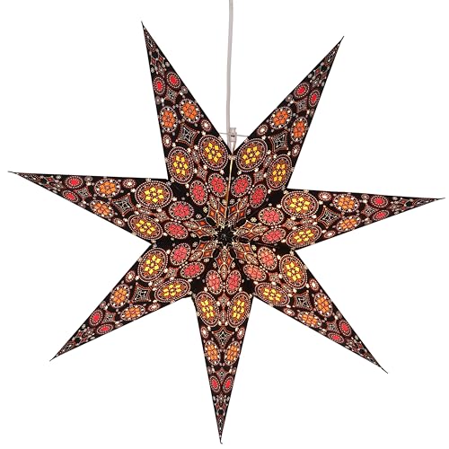 GURU SHOP Faltbarer Advents Leucht Papierstern, Weihnachtsstern 60 cm - Nina Schwarz-bunt, Papiersterne 60 cm GURU SHOP Faltbarer Advents Leucht Papierstern, Weihnachtsstern 60 cm - Nina Schwarz-bunt, Papiersterne 60 cm von GURU SHOP