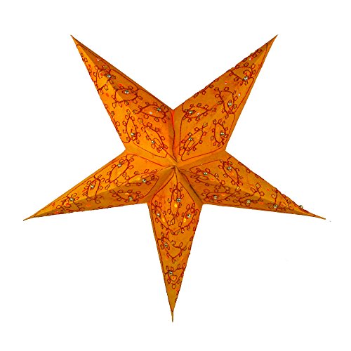 GURU SHOP Faltbarer Advents Leucht Papierstern, Weihnachtsstern 60 cm - Platon Orange, Star Fensterdeko von GURU SHOP