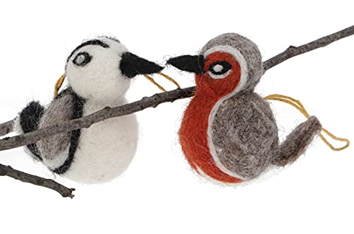 GURU SHOP Filzdekoration Vögel, Handgemachte Tiere aus Filz, Baumbehang - Set 1, Blau, Wolle, 5x5x5 cm, Tierfiguren von GURU SHOP